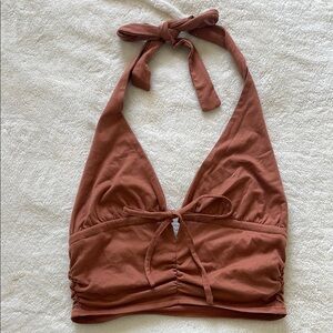Burnt Orange Halter Crop Top